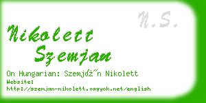 nikolett szemjan business card